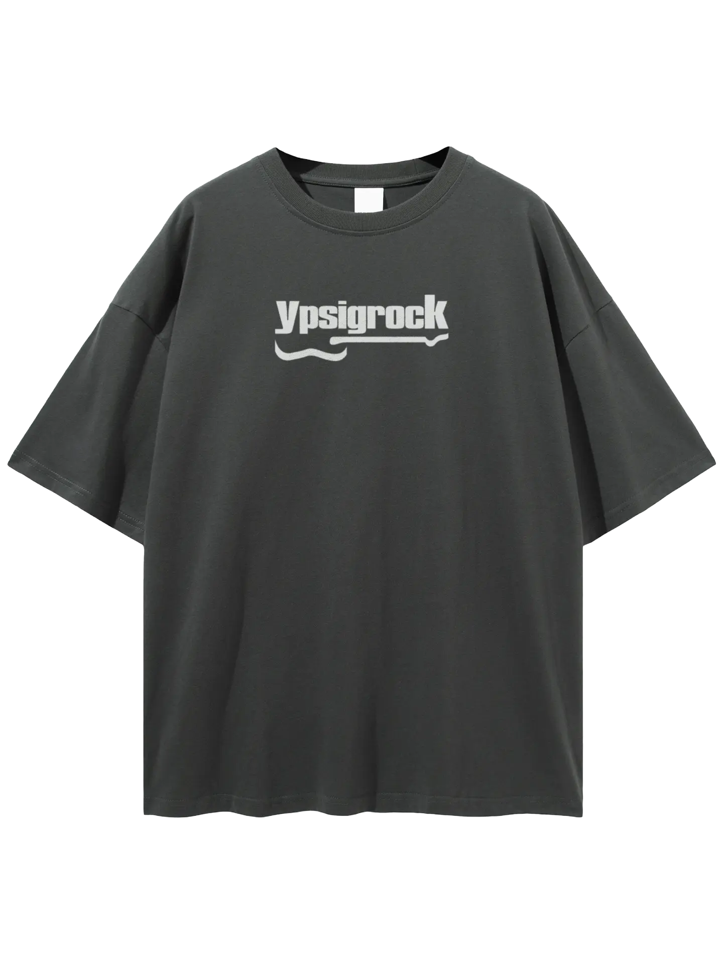 Ypsigrock - Musicwear Loose Drop Shoulder T-Shirt (Dark Gray) Fabric 10