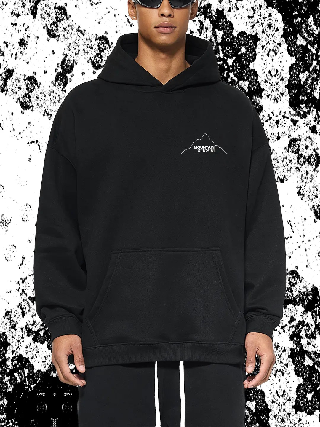 Mountain Piercer Oversize Fleeced Hoodie Black 15