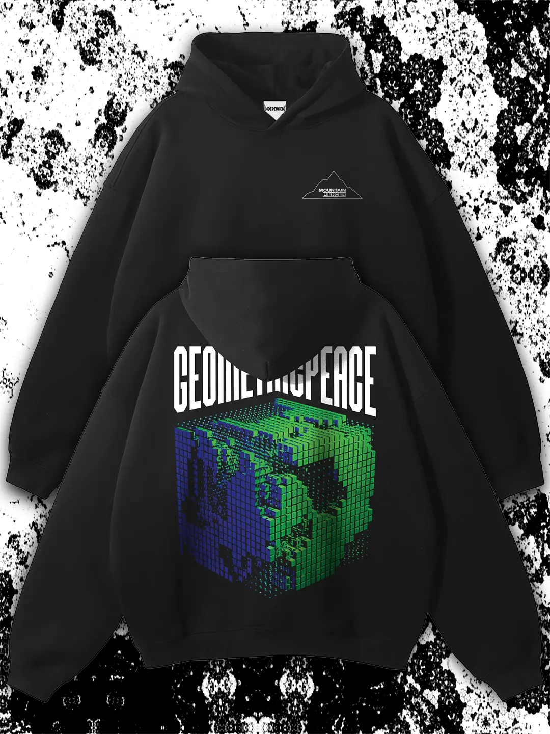Mountain Piercer - Musicwear Oversize Fleeced Hoodie (Black)