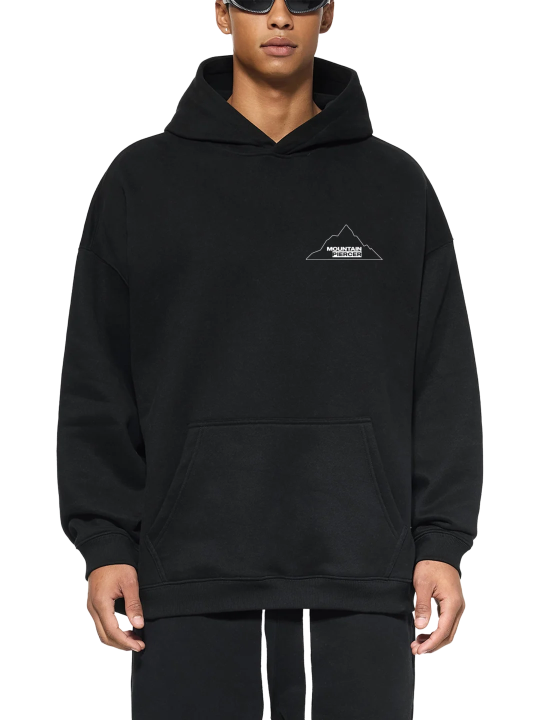 Mountain Piercer - Musicwear Oversize Fleeced Hoodie (Black) xy