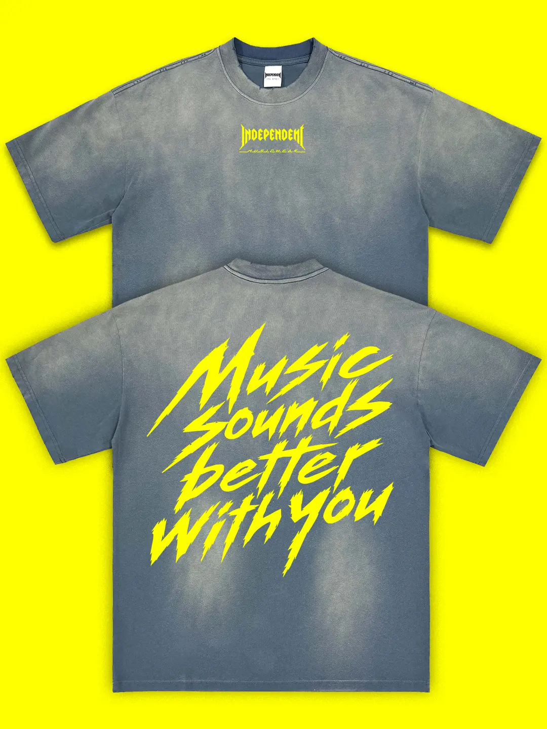 Independent Musicwear - MSBWY Hand-Frayed Sunfade T-Shirt (Blue)