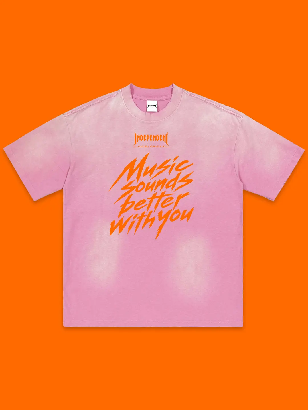 Independent Musicwear – MSBWY Hand-Frayed Sunfade T-Shirt (Pink)