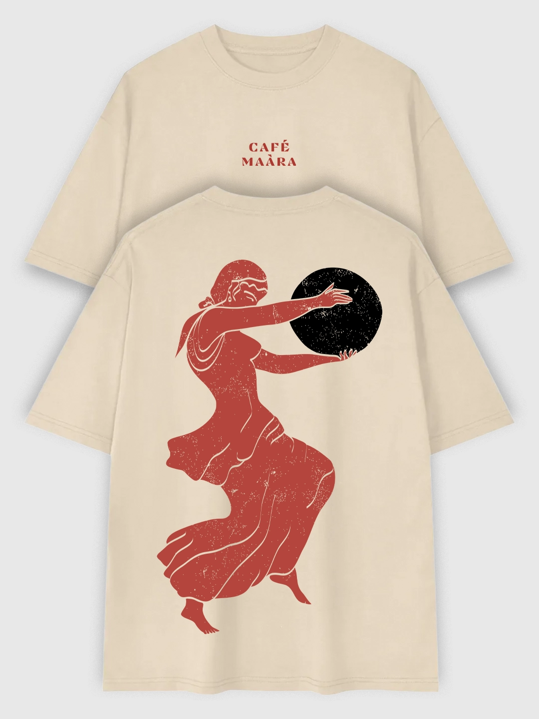 Café Maàra - Musicwear Loose Drop Shoulder T-Shirt (Cream White)